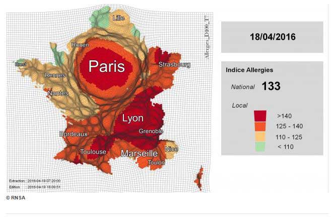 Allergie au pollen : alerte en Rhône-Alpes et Ile de France