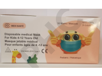 Masque enfants chirurgical 3 plis - boite de 50 masques - Pour 4 -12 ans