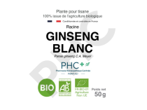 Tisane Ginseng blanc bio racines - Panax ginseng - Herboristerie PHC