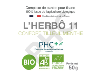Tisane L'HERBÔ 11 bio - Confort tilleul menthe - Herboristerie PHC