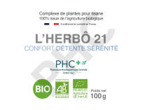 Tisane L'HERBÔ 21 bio - Confort détente sérénité - Herboristerie PHC