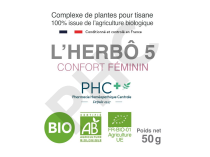 Tisane L'HERBÔ 5 bio - Confort féminin - Herboristerie PHC