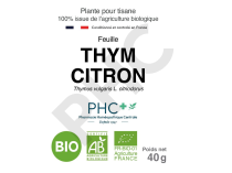 Tisane Thym citron bio feuilles - Thymus vulgaris citriodorus - Herboristerie PHC