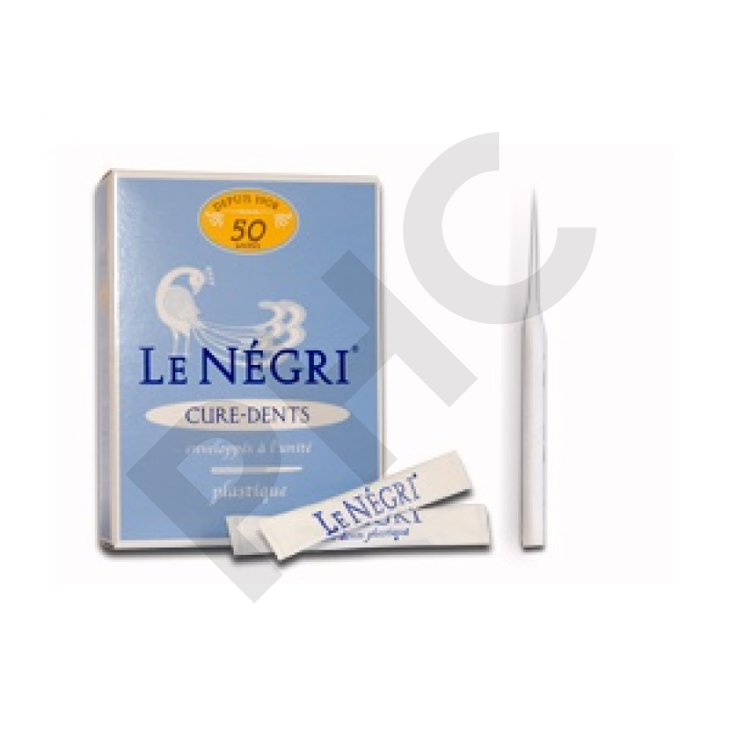25 CURE-DENT LE NEGRI PLASTIQUE FIN
