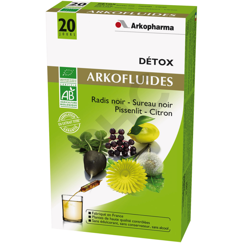 ARKOFLUIDE DETOX BIO, 20 ampoules