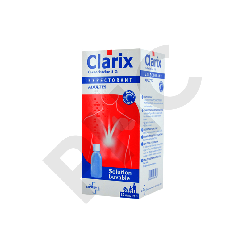 CLARIX EXPECTORANT CARBOCISTEINE 5% sans sucre