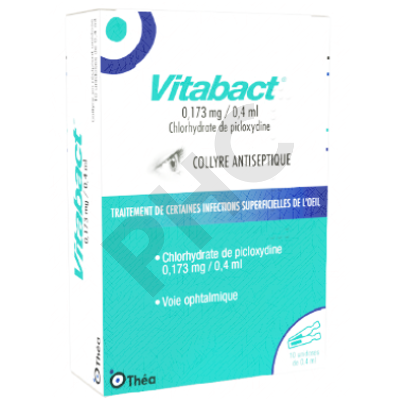 Collyre vitabact en unidose pour infections superficielles de l’œil