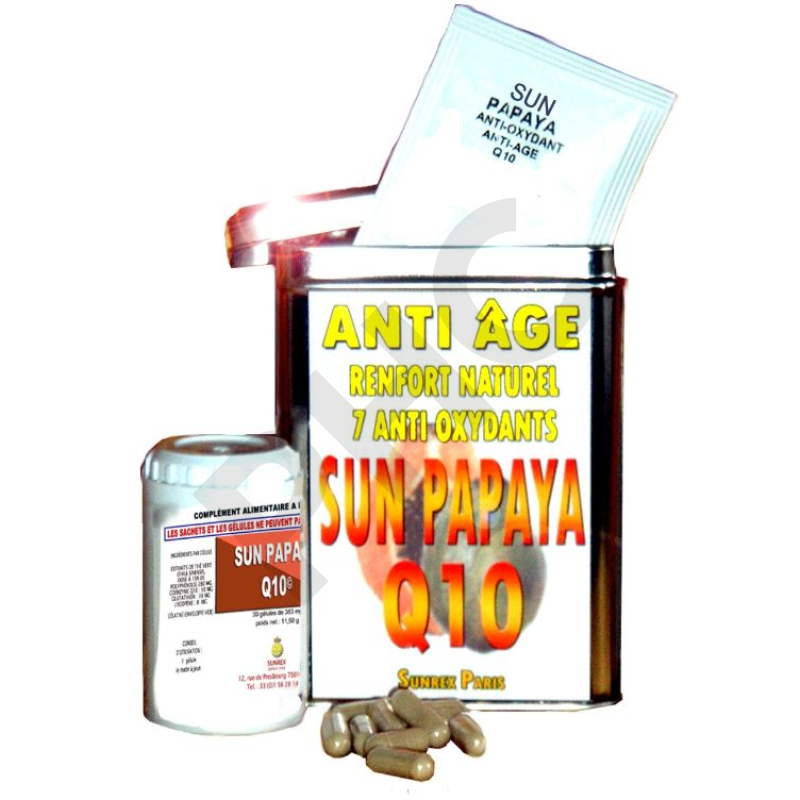 SUN PAPAYA Q10, 30 gélules et 30 sachets