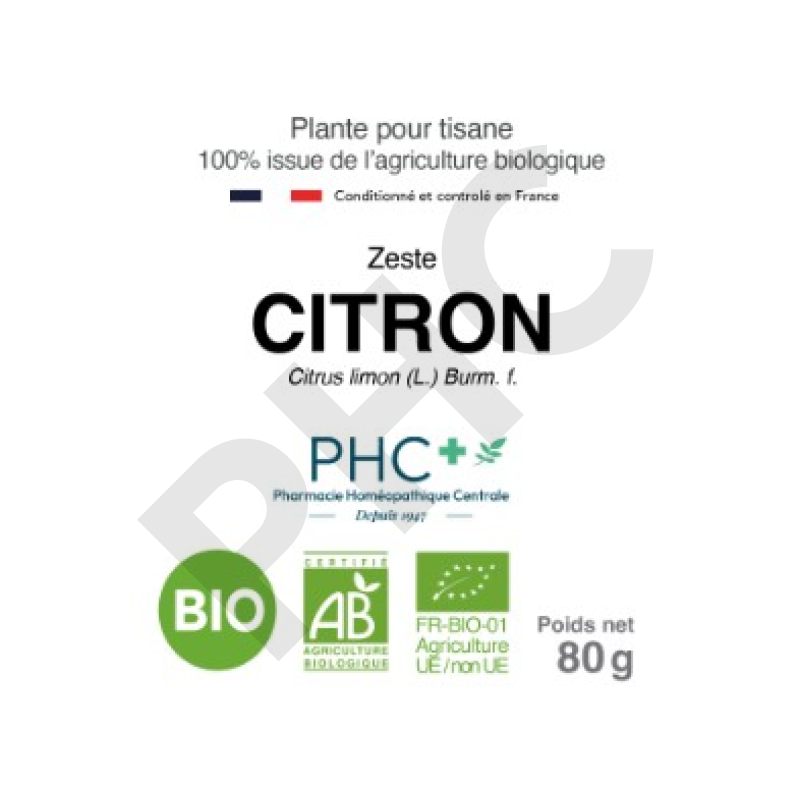 Tisane Citron écorce bio zeste - Citrus limonum