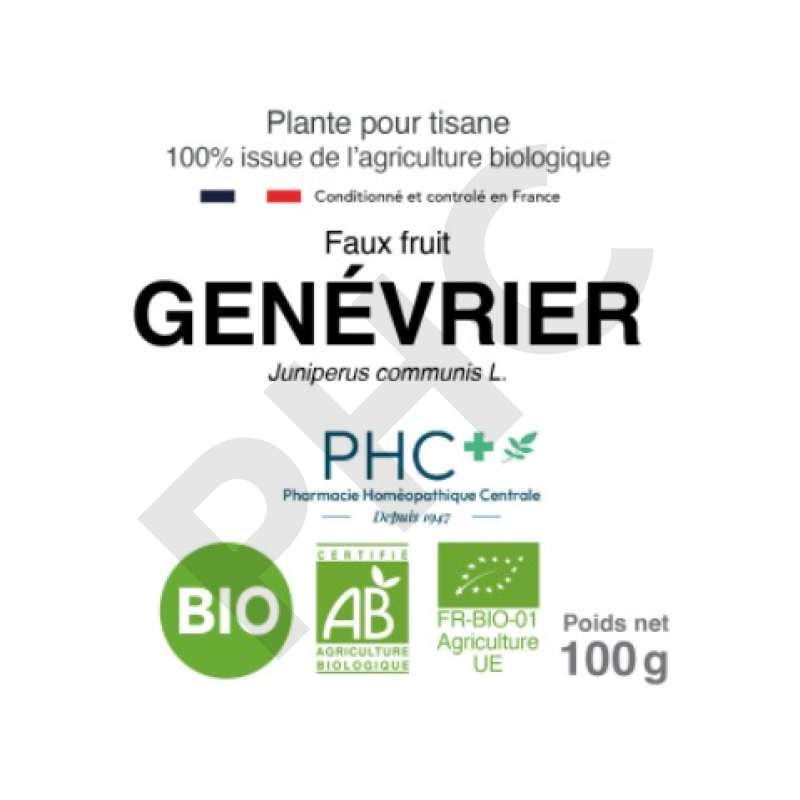 Tisane Genévrier bio faux fruit - Juniperus communis - Herboristerie PHC