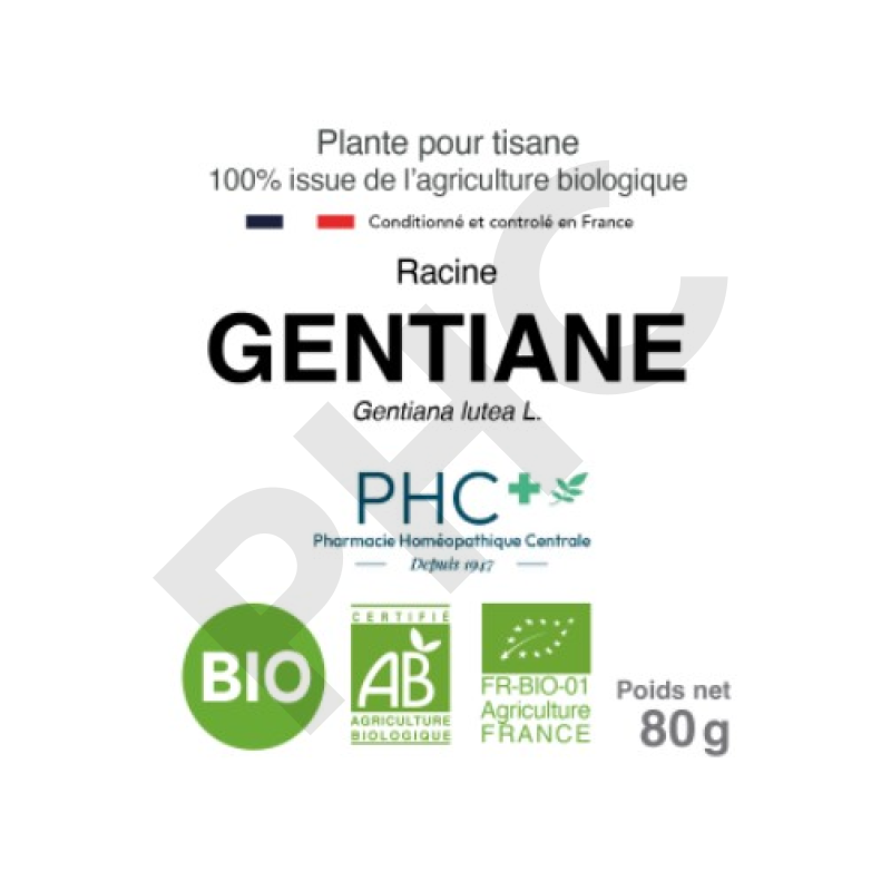 Tisane Gentiane bio fleurs - Gentiana lutea - Herboristerie PHC