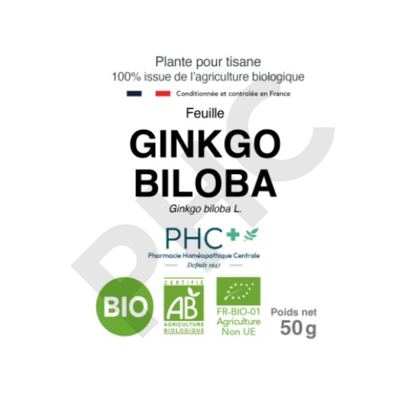 Tisane Ginkgo biloba bio feuilles - Ginkgo biloba - Herboristerie PHC