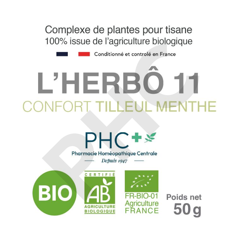 Tisane L'HERBÔ 11 bio - Confort tilleul menthe - Herboristerie PHC