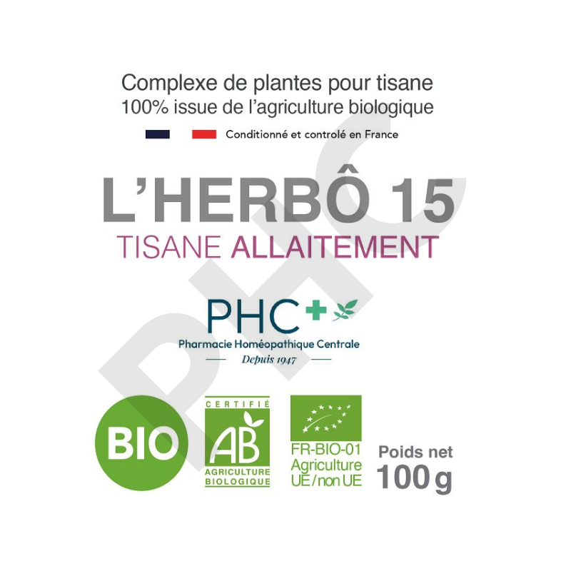 Tisane L'HERBÔ 15 bio - Tisane allaitement - Herboristerie PHC