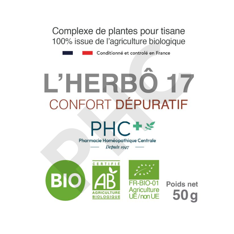Tisane L'HERBÔ 17 bio - Confort dépuratif - Herboristerie PHC