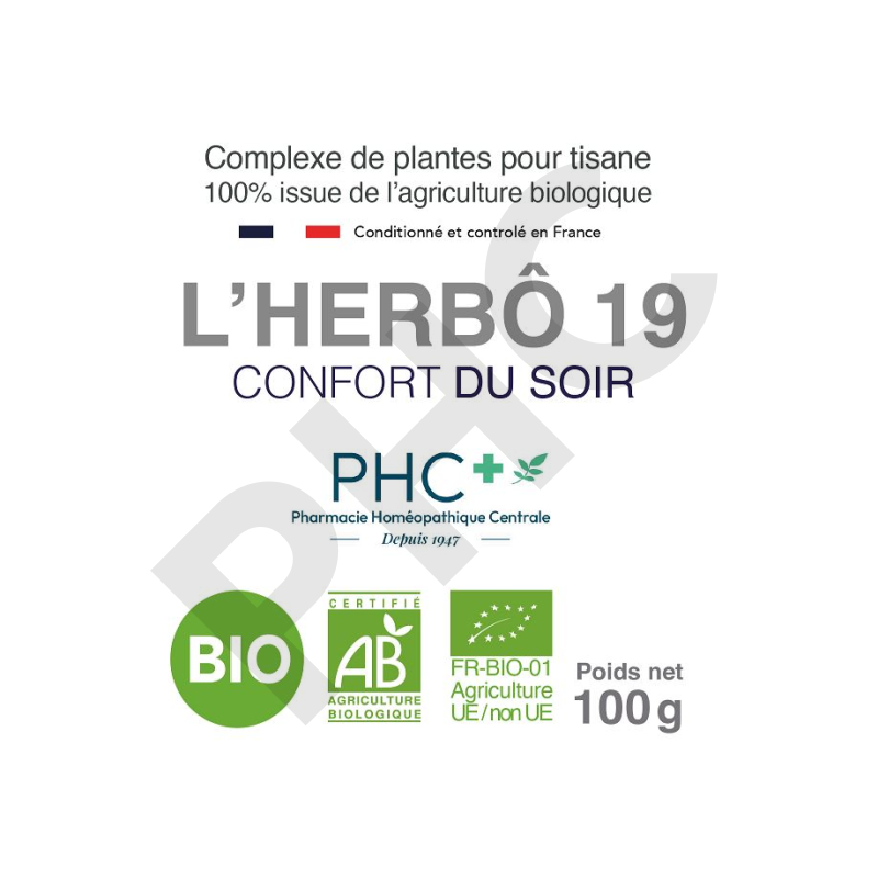 Tisane L'HERBÔ 19 bio - Confort du soir - Herboristerie PHC
