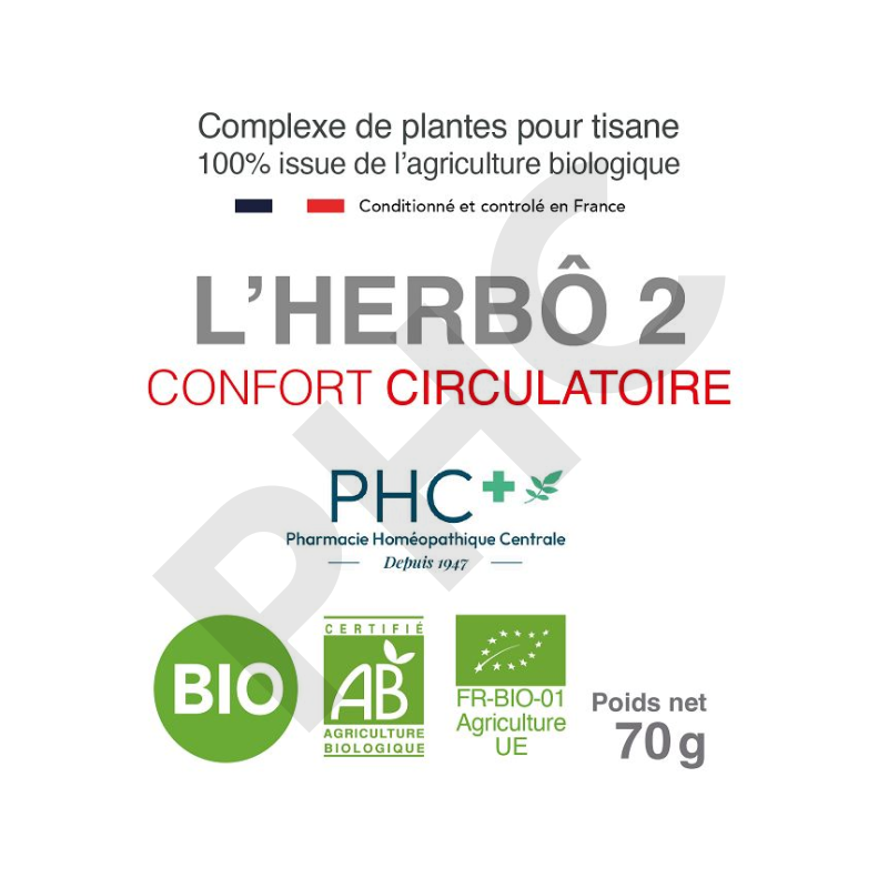 Tisane L'HERBÔ 2 bio - Confort circulatoire - Herboristerie PHC