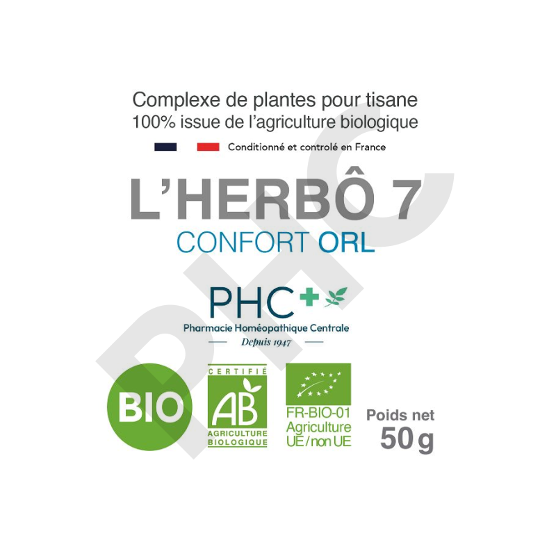 Tisane L'HERBÔ 7 bio - Confort ORL - Herboristerie PHC