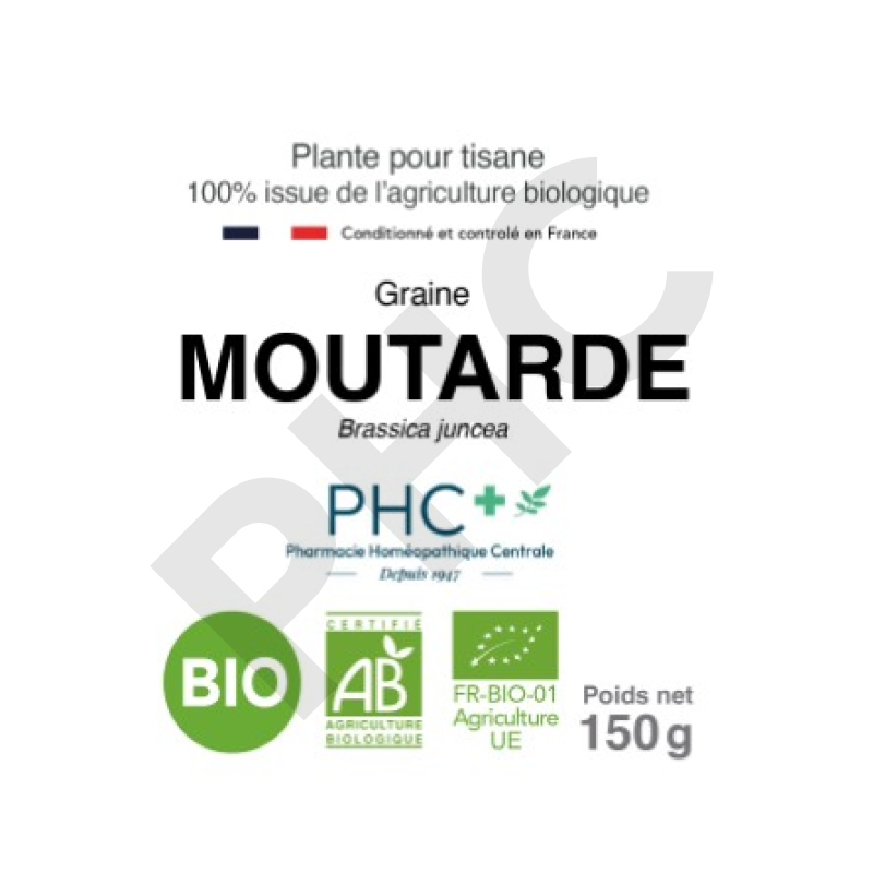 Tisane Moutarde bio graines - Brassica juncea - Herboristerie PHC