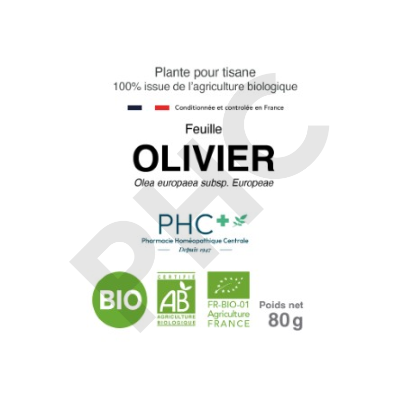 Tisane Olivier bio feuilles - Olea europaea - Herboristerie PHC