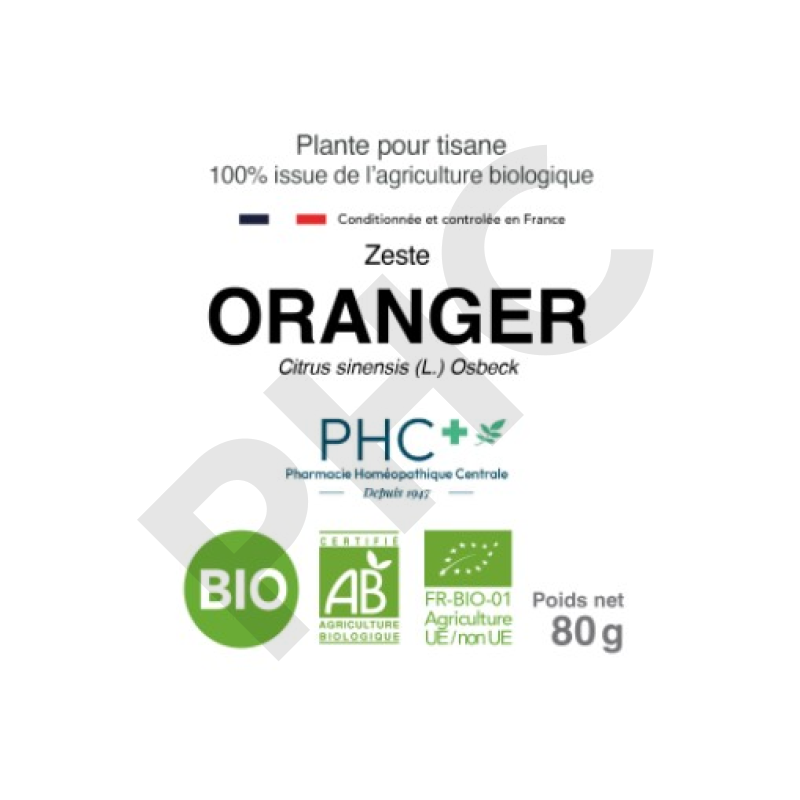Tisane Orange douce bio zeste - Citrus sinensis - Herboristerie PHC