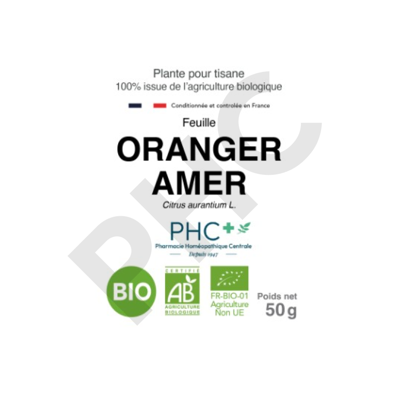 Tisane Oranger amer bio feuilles - Citrus aurantium - Herboristerie PHC