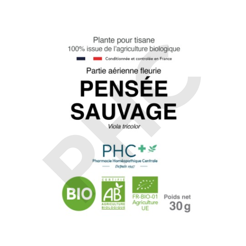 Tisane Pensée sauvage bio parties aériennes fleuries