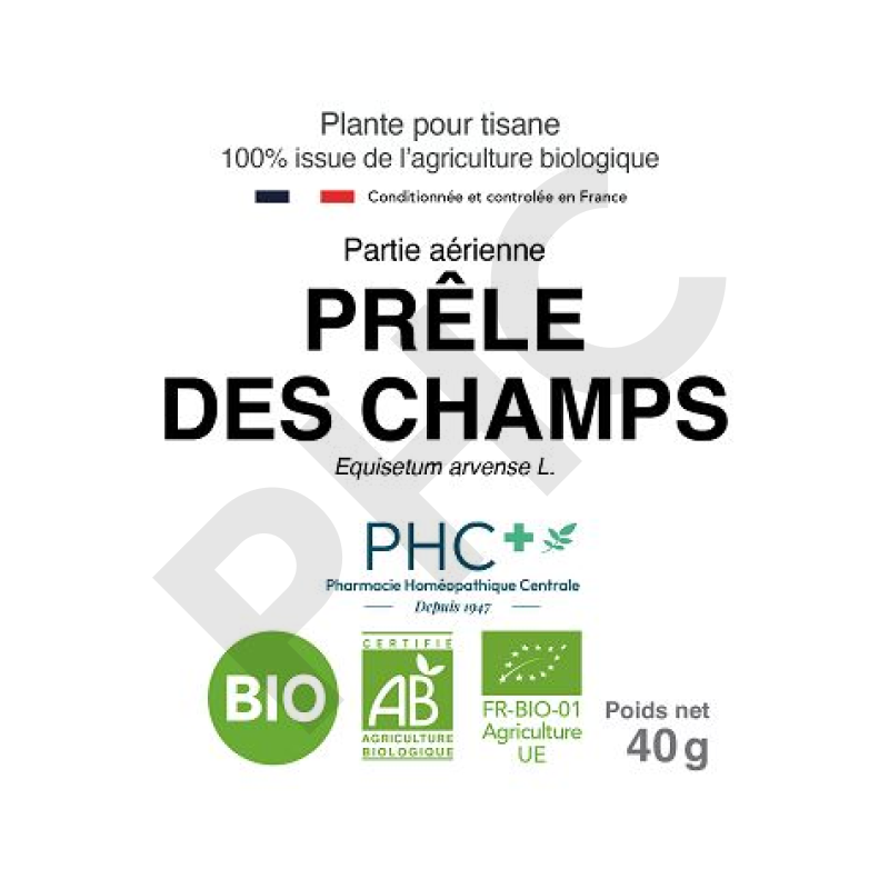 Tisane Prêle des champs bio parties aériennes - Equisetum arvense - Herboristerie PHC