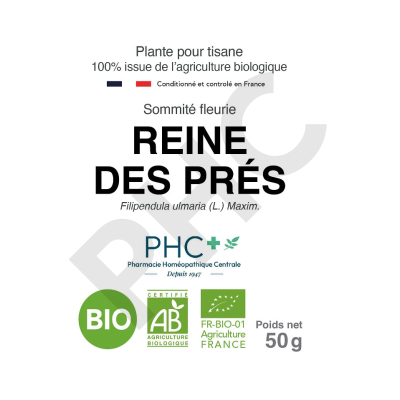 Tisane Reine des prés bio sommité fleuries - Filipendula ulmaria - Herboristerie PHC