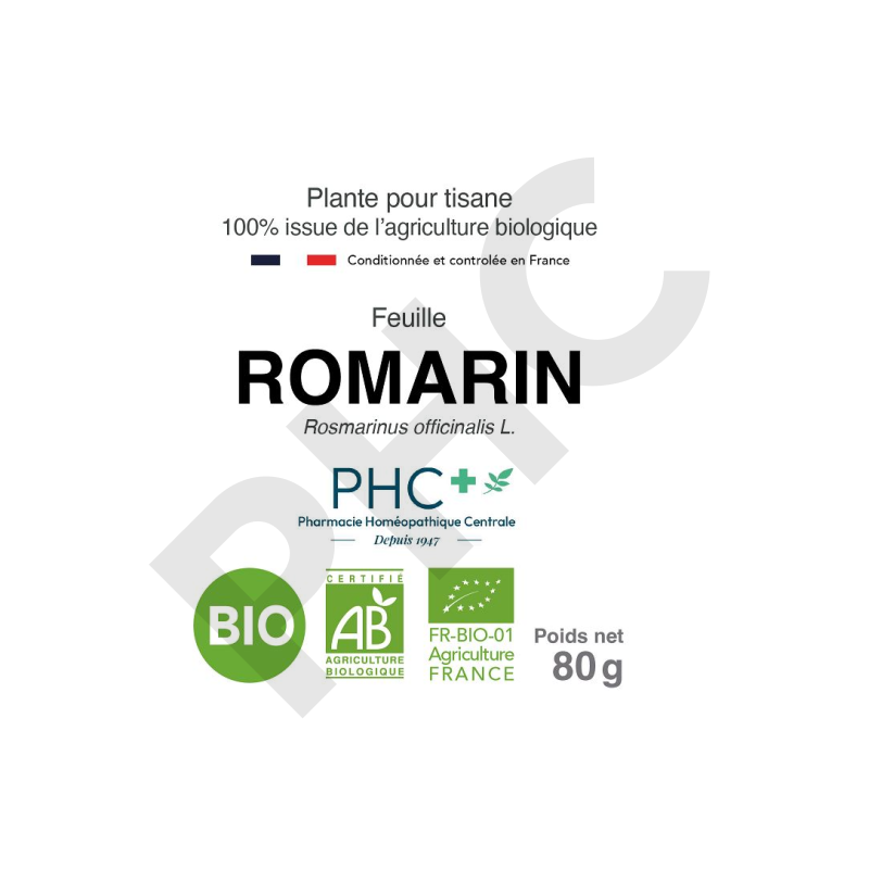 Tisane Romarin bio feuilles - Rosmarinus officinalis - Herboristerie PHC