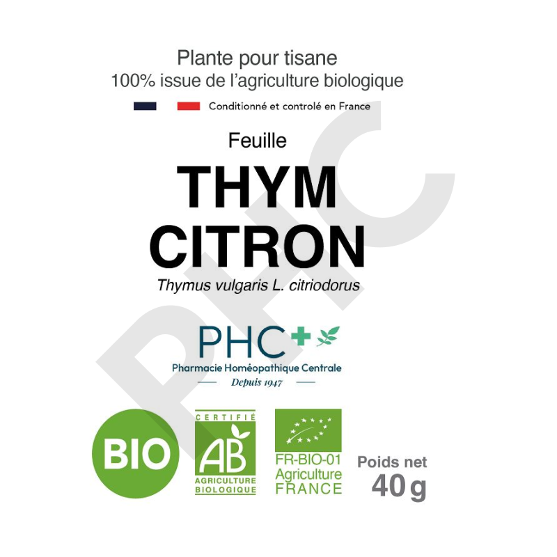Tisane Thym citron bio feuilles - Thymus vulgaris citriodorus