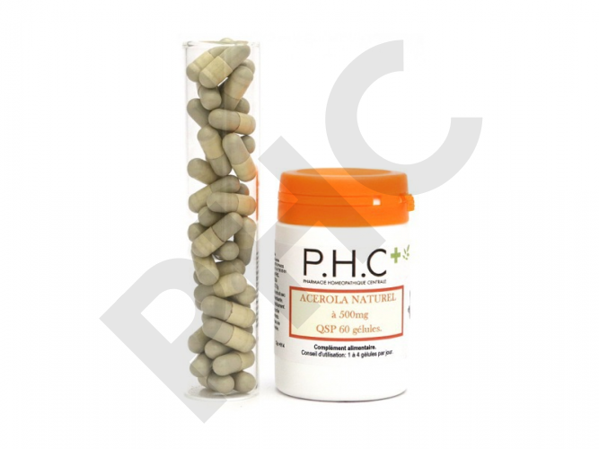 ACEROLA pure 500 mg PHC 60 gélules, Un fort pouvoir anti-oxydant et un stimulant des défenses naturelles