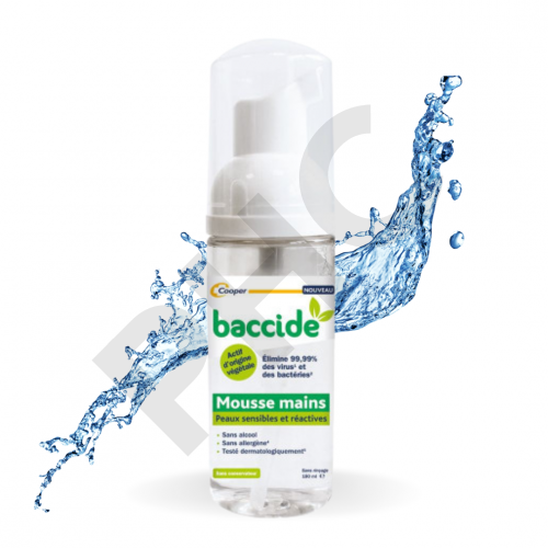 BACCIDE MOUSSE MAINS - Désinfection des mains - COOPER - 180 ml