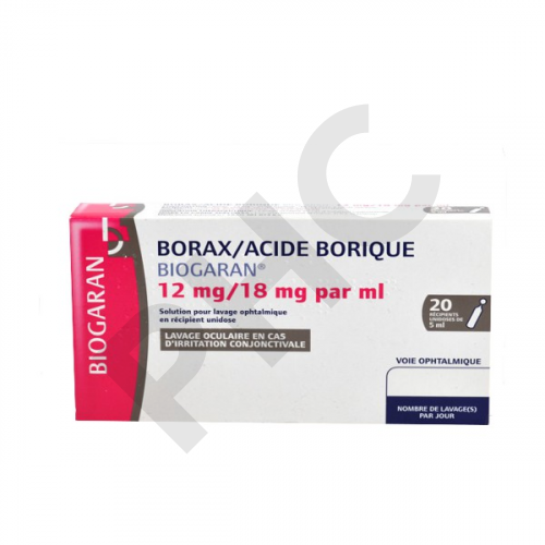 BORAX - Acide BORIQUUE Lavage oculaire