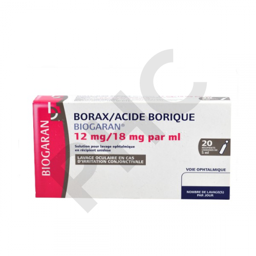 Borax / Acide borique Biogaran Conseil® lavage ophtalmique - B/20