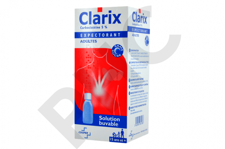 CLARIX EXPECTORANT CARBOCISTEINE 5% sans sucre