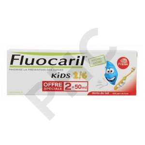 FLUOCARIL KIDS 2-6 ans Goût fraise (Lot de 2 tubes