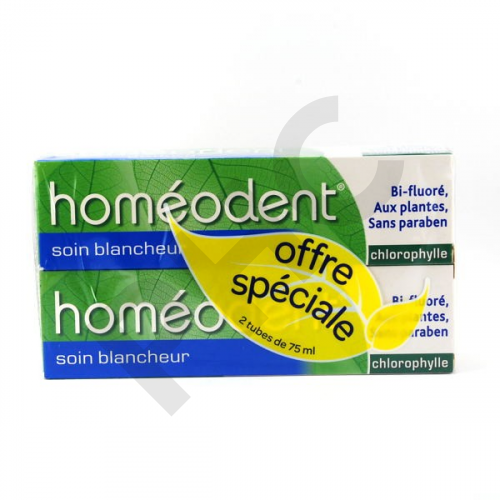 HOMEODENT BLANCHEUR, lot de 2 tubes de 75ml