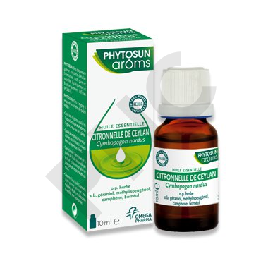 Huile essentielle de CITRONNELLE DE CEYLAN (Cymbopogon nardus), 10ml