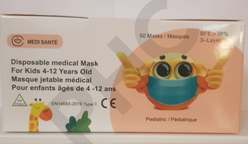 Masque enfants chirurgical 3 plis - boite de 50 masques - Pour 4 -12 ans