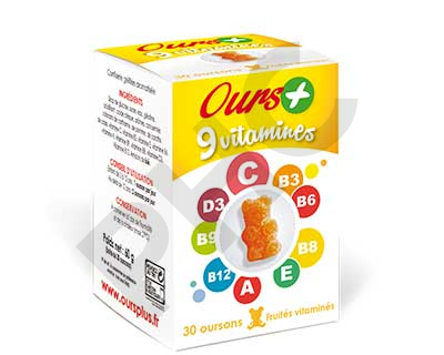 OURS+ 9 VITAMINES 30 gommes