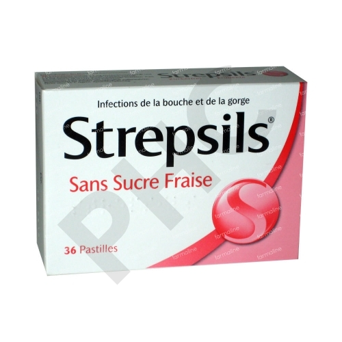 STREPSILS fraise sans sucre 24 pastilles - Pharma-Médicaments.com