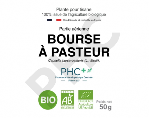 Tisane Bourse à pasteur bio parties aériennes - Capsella bursa pastoris - Herboristerie PHC