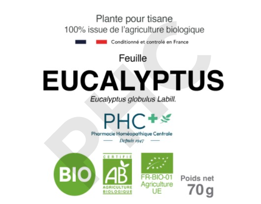 Tisane Eucalyptus bio feuilles - Eucalyptus globulus - Herboristerie PHC