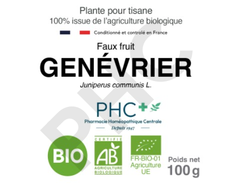 Tisane Genévrier bio faux fruit - Juniperus communis - Herboristerie PHC