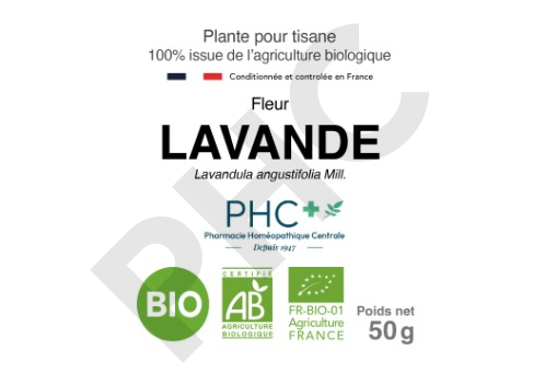Tisane Lavande vraie bio fleurs - Lavandula angustifolia - Herboristerie PHC