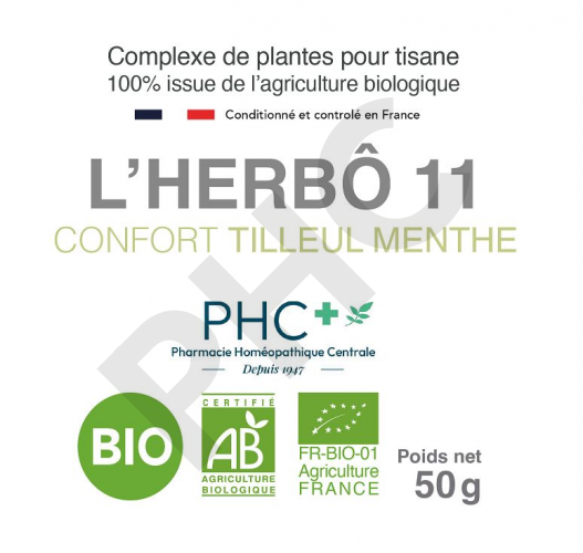 Tisane L'HERBÔ 11 bio - Confort tilleul menthe - Herboristerie PHC