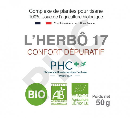 Tisane L'HERBÔ 17 bio - Confort dépuratif - Herboristerie PHC