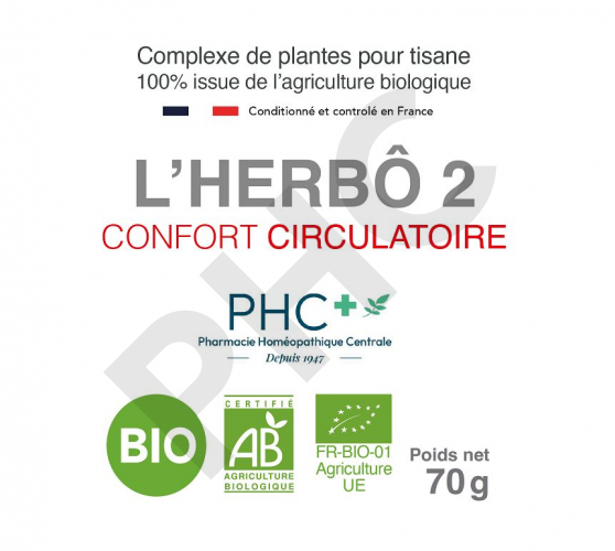 Tisane L'HERBÔ 2 bio - Confort circulatoire - Herboristerie PHC