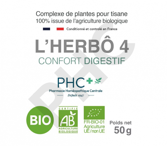 Tisane L'HERBÔ 4 bio - Confort digestif - Herboristerie PHC
